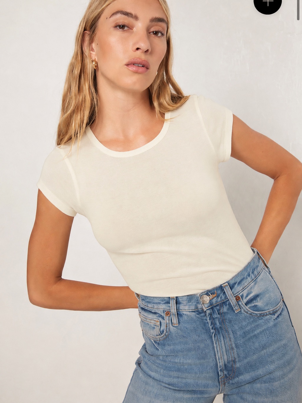 Z Supply Short Sleeve Crew Tee In Cream